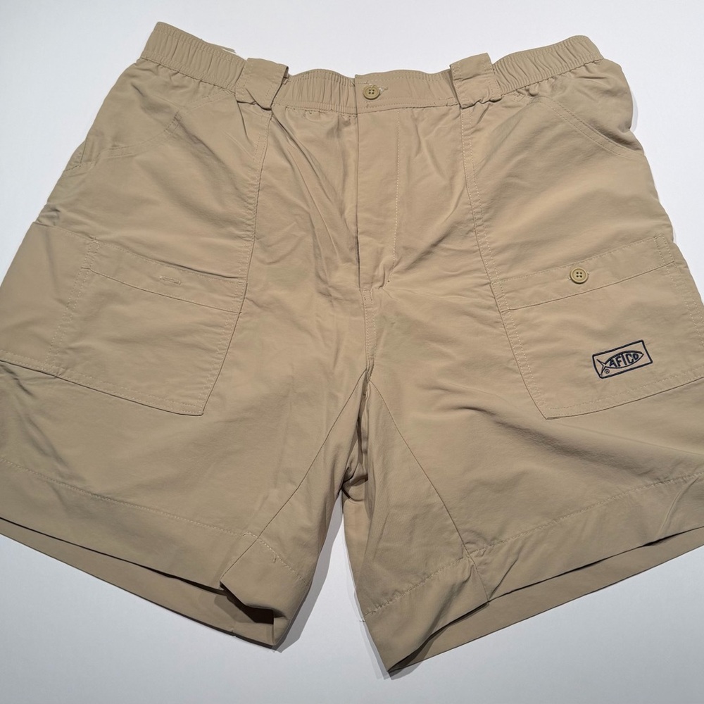 Aftco Khaki Fishing Cargo Shorts